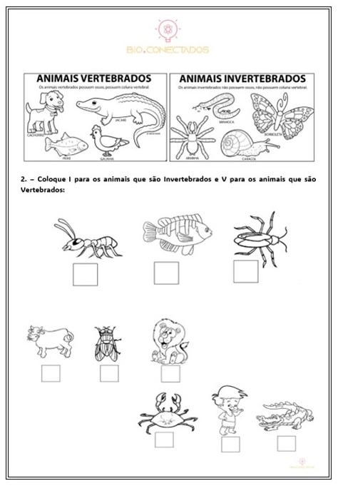 ATIVIDADES: ANIMAIS VERTEBRADOS E INVERTEBRADOS