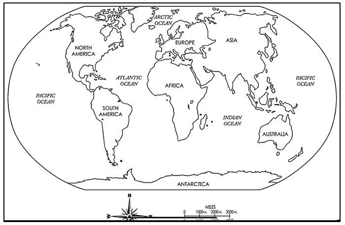 MAPA DOS CONTINENTES PARA COLORIR