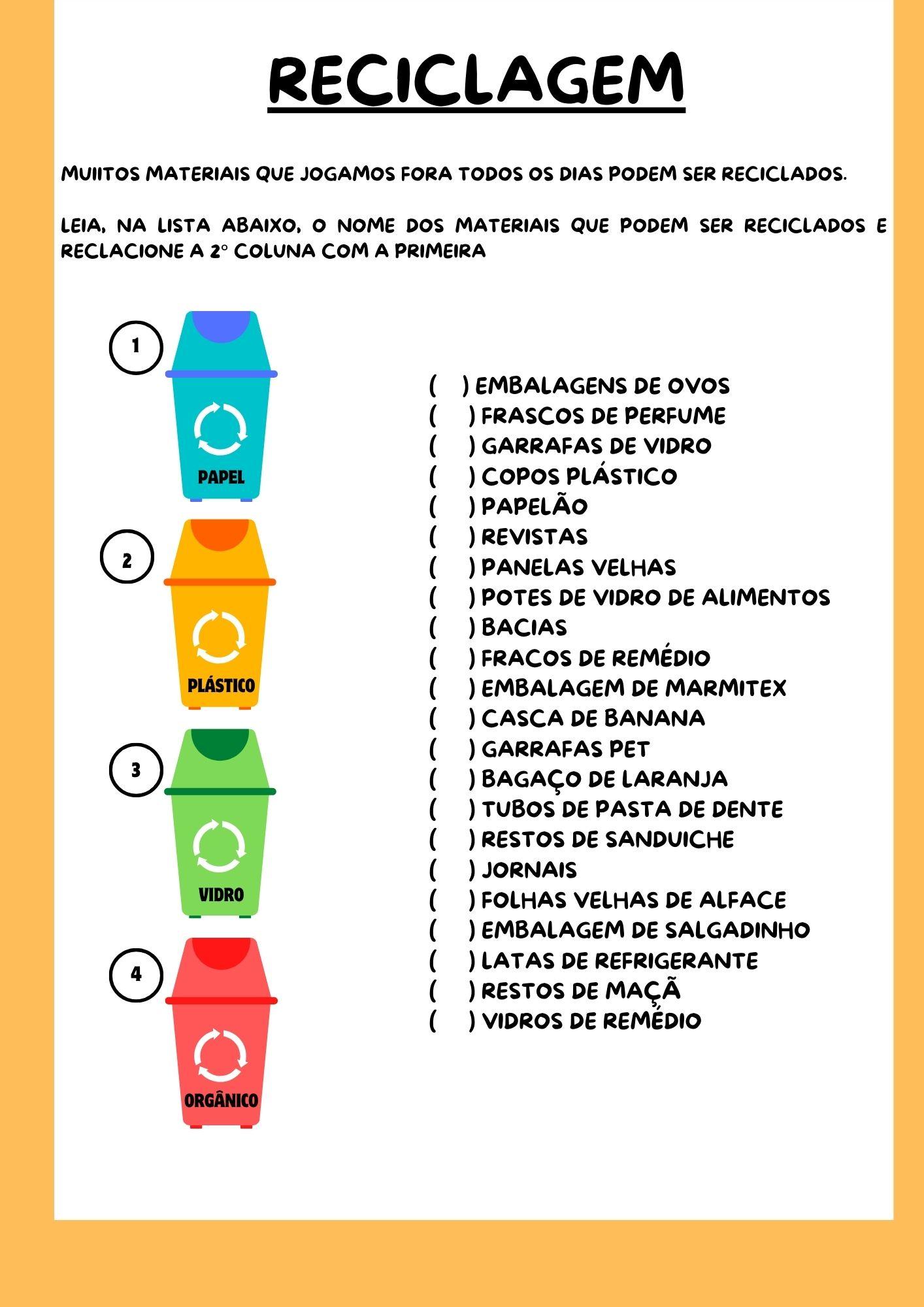 RECICLAGEM: ATIVIDADES