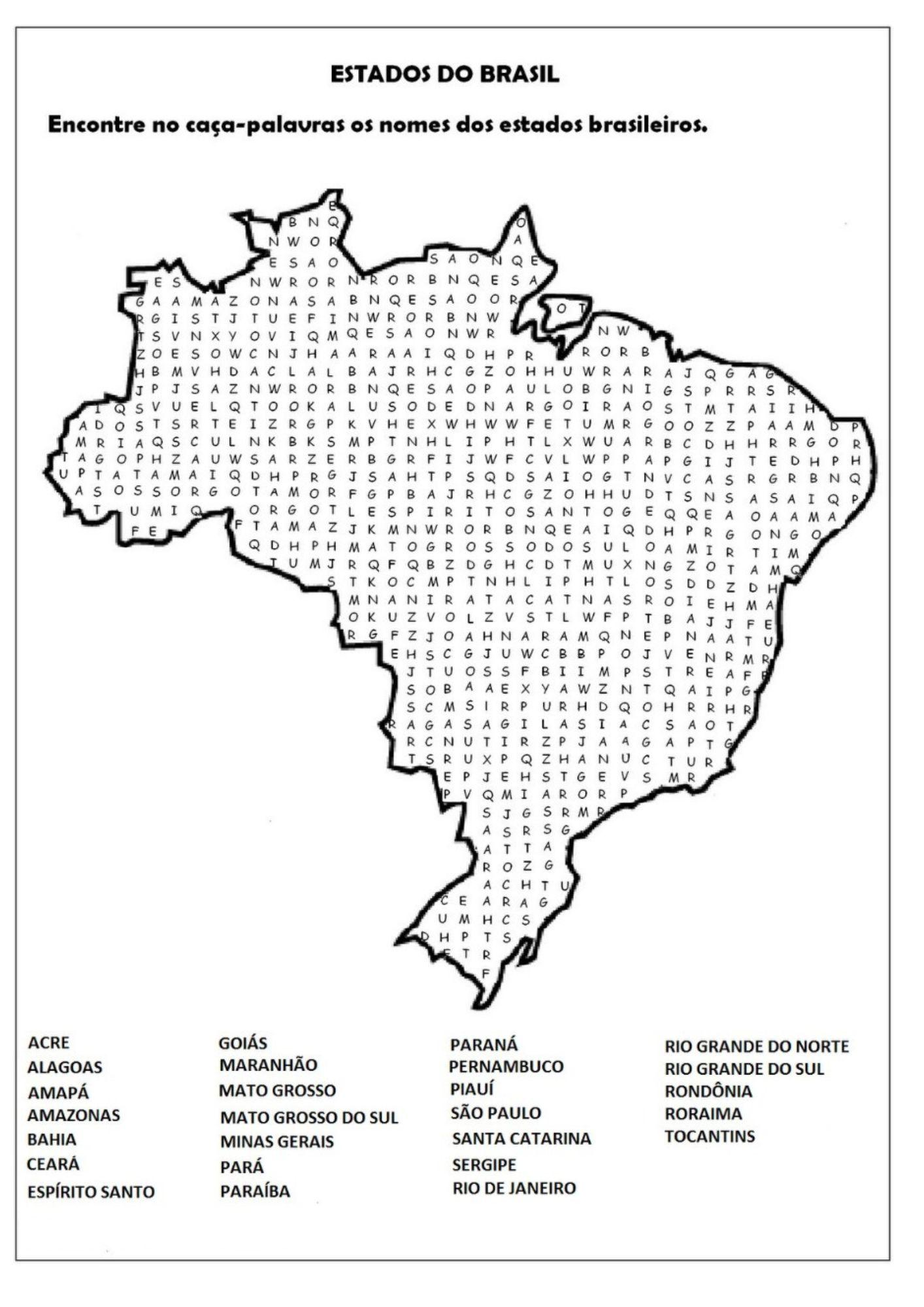 ESTADOS DO BRASIL: CAÇA-PALAVRA