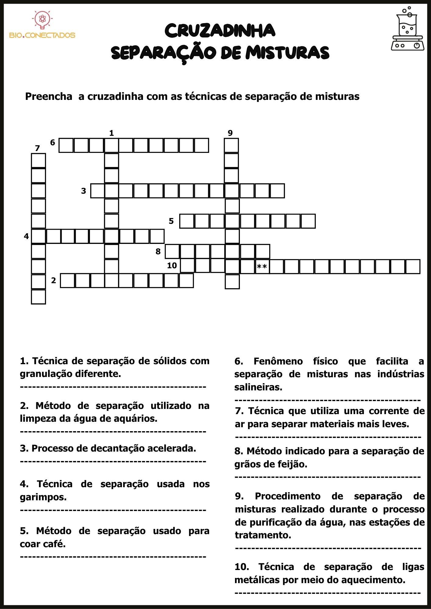 SEPARAÇÃO DE MISTURAS - CRUZADINHA